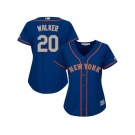 Women's New York Mets #20 Neil Walker Blue(Grey NO.) Alternate Stitched MLB Jersey