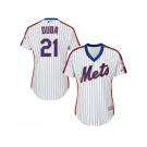 Women's New York Mets #21 Lucas Duda White(Blue Strip) Alternate Stitched MLB Jersey