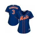 Women's New York Mets #3 Curtis Granderson Blue Alternate Stitched MLB Jersey