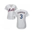 Women's New York Mets #3 Curtis Granderson White(Blue Strip) Home Stitched MLB Jersey