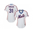 Women's New York Mets #31 Mike Piazza White(Blue Strip) Alternate Stitched MLB Jersey