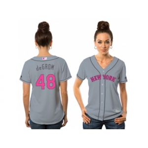 Women's New York Mets #48 Jacob deGrom Gray Road 2016 Mother's Day Cool Base Jersey