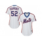 Women's New York Mets #52 Yoenis Cespedes White(Blue Strip) Alternate Stitched MLB Jersey