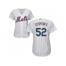 Women's New York Mets #52 Yoenis Cespedes White(Blue Strip) Home Stitched MLB Jersey