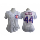 women mlb jerseys chicago cubs #44 rizzo white[blue strip]