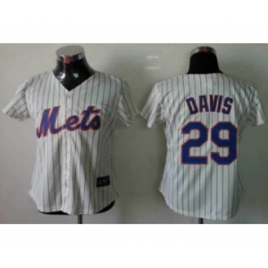 women mlb jerseys new york mets #29 davis cream(blue strip)