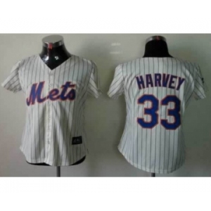 women mlb jerseys new york mets #33 harvey cream(blue stripe)