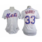 women mlb jerseys new york mets #33 harvey white[blue stripe]