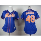 women mlb jerseys new york mets #48 degrom blue[number orange]