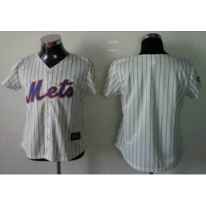women mlb jerseys new york mets blank cream(blue strip)