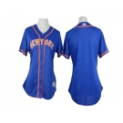 women mlb new york mets blank blue(number grey)