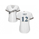 Women Milwaukee Brewers #12 Stephen Vogt White Home Stitched MLB Jersey