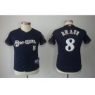 Women Milwaukee Brewers #8 Ryan Braun Blue jerseys