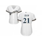 Women's Milwaukee Brewers #21 Travis Shaw White Home Stitched MLB Jersey