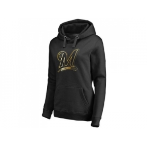 Women's Milwaukee Brewers Gold Collection Pullover Hoodie Black