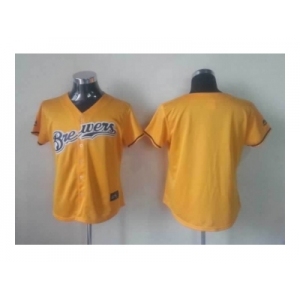 women mlb jerseys milwaukee brewers blank yellow