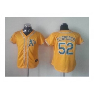 women mlb jerseys oakland athletics #52 yoenis cespedes yellow