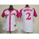 women mlb milwaukee brewers #2 morgan white pink[2012]