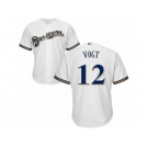 Youth Majestic Milwaukee Brewers #12 Stephen Vogt Replica White Home Cool Base MLB Jersey