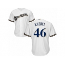 Youth Majestic Milwaukee Brewers #46 Corey Knebel Authentic White Home Cool Base MLB Jersey