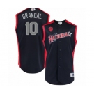 Youth Milwaukee Brewers #10 Yasmani Grandal Authentic Navy Blue National League 2019 Baseball All-Star Jersey