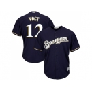 Youth Milwaukee Brewers #12 Stephen Vogt Navy blue Cool Base Stitched MLB Jersey