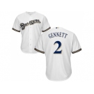 Youth Milwaukee Brewers #2 Scooter Gennett White Cool Base Stitched MLB Jersey