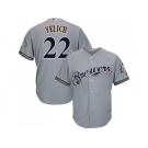 Youth Milwaukee Brewers #22 Christian Yelich Grey Cool Base Stitched MLB Jersey