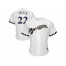 Youth Milwaukee Brewers #22 Christian Yelich White Cool Base Stitched MLB Jersey