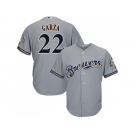 Youth Milwaukee Brewers #22 Matt Garza Grey Cool Base Stitched MLB Jersey