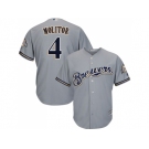 Youth Milwaukee Brewers #4 Paul Molitor Grey Cool Base Stitched MLB Jersey