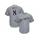 Youth Milwaukee Brewers #8 Ryan Braun Grey Cool Base Stitched MLB Jersey