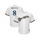 Youth Milwaukee Brewers #8 Ryan Braun White Cool Base Stitched MLB Jersey