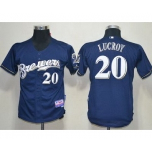 youth mlb jerseys milwaukee brewers #20 lucroy blue