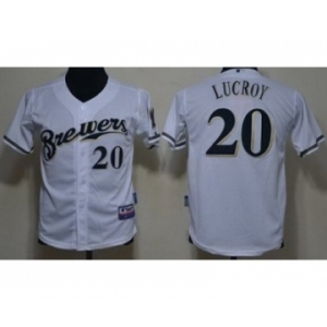 youth mlb jerseys milwaukee brewers #20 lucroy white