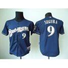 youth mlb jerseys milwaukee brewers #9 segura blue