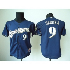 youth mlb jerseys milwaukee brewers #9 segura blue