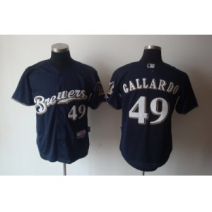 youth mlb milwaukee brewers #49 gallardo blue