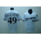 youth mlb milwaukee brewers #49 gallardo white