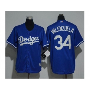 Youth Los Angeles Dodgers #34 Fernando Valenzuela Blue Cool Base Stitched MLB Jersey
