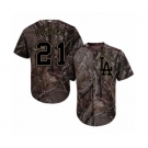 Youth Majestic Los Angeles Dodgers #21 Walker Buehler Authentic Camo Realtree Collection MLB Jersey