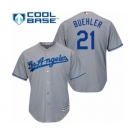 Youth Majestic Los Angeles Dodgers #21 Walker Buehler Authentic Grey Road Cool Base MLB Jersey