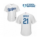 Youth Majestic Los Angeles Dodgers #21 Walker Buehler Authentic White Home Cool Base MLB Jersey