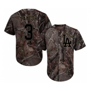 Youth Majestic Los Angeles Dodgers #3 Chris Taylor Authentic Camo Realtree Collection Flex Base MLB Jersey