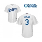 Youth Majestic Los Angeles Dodgers #3 Chris Taylor Authentic White Home Cool Base MLB Jersey