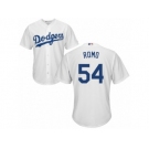 Youth Majestic Los Angeles Dodgers #54 Sergio Romo Authentic White Home Cool Base MLB Jersey