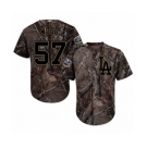 Youth Majestic Los Angeles Dodgers #57 Alex Wood Authentic Camo Realtree Collection Flex Base 2018 World Series MLB Jersey