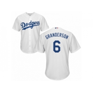 Youth Majestic Los Angeles Dodgers #6 Curtis Granderson Replica White Home Cool Base MLB Jersey