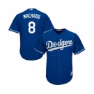 Youth Majestic Los Angeles Dodgers #8 Manny Machado Authentic Royal Blue Alternate Cool Base MLB Jersey