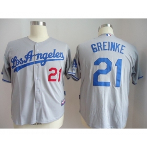 youth mlb jerseys los angeles dodgers #21 greinke grey